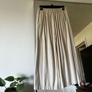 Ozma of California raw silk crop wide leg pants